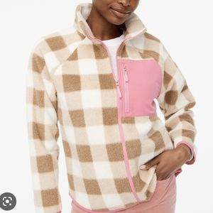 J. Crew woven Sherpa zip-up